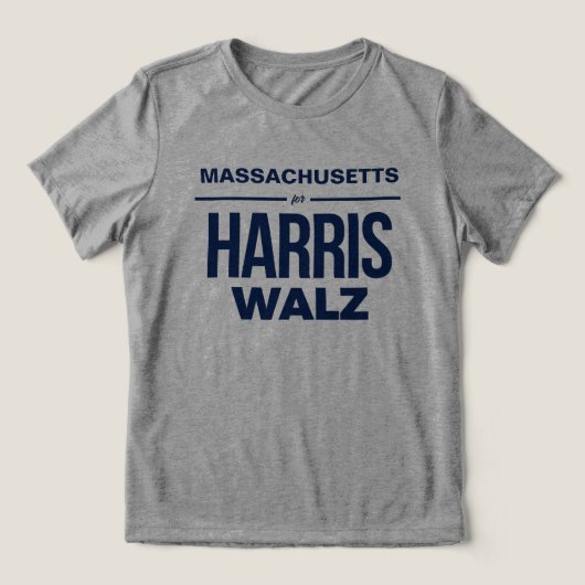 T-shirt En Tri-matière Massachusetts pour Harris Walz (Design Recto)