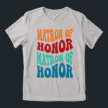 T-shirt En Tri-matière Matron d'honneur Bubble Word Art Retro Mariage<br><div class="desc">Matron of honneur design a un mot d'art motif rétro,  fait partie de la collection rétro mariage et est disponible dans plus de styles.</div>