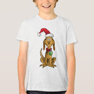 T-shirt En Tri-matière Max le chien avec un chapeau de Père Noël