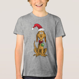 T-shirt En Tri-matière Max le chien avec un chapeau de Père Noël