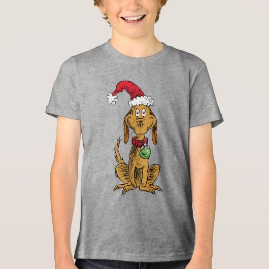 T-shirt En Tri-matière Max the Dog in Santa Hat (Recto)