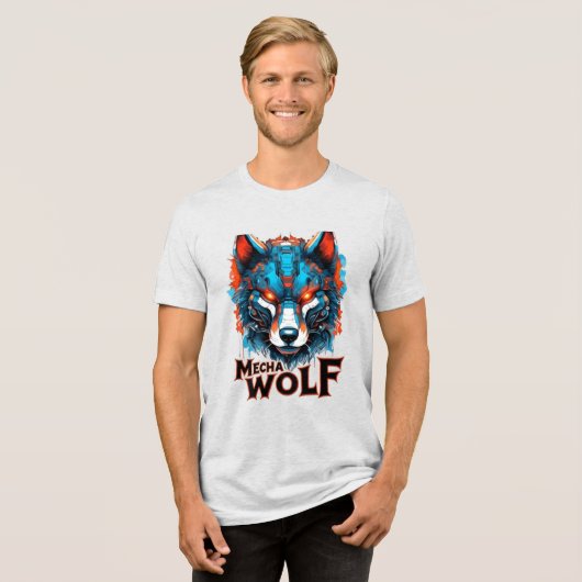 T-shirt En Tri-matière Mecha Wolf Graphic Double Print (Recto plein)