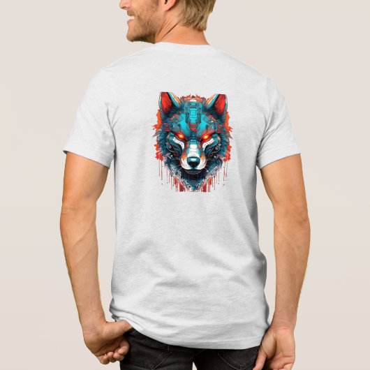 T-shirt En Tri-matière Mecha Wolf Head – Futuristic Cyberpunk Wolf Design (Verso)