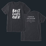 T-shirt En Tri-matière Meilleur entraîneur jamais une équipe de sport mod<br><div class="desc">Célébrez le meilleur entraîneur de tous les temps ! Ce design élégant et branché comprend des lettres modernes "meilleur entraîneur jamais" sur le devant et des détails personnalisés sur le dos, y compris le nom de l'entraîneur et toutes les statistiques de victoire pour votre équipe. Parfait pour chaque sport, chaque...</div>