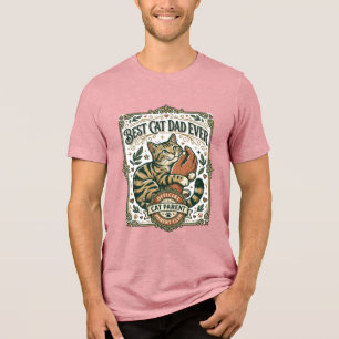 T-shirt En Tri-matière Meilleur Papa Chat Maman Papa Parent Vintage Vecto