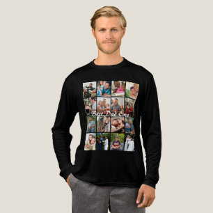 T-shirt En Tri-matière Meilleur Papa du Monde 16 Collage Photo Personnali