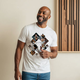T-shirt En Tri-matière Meilleur Papa Moderne Collage de Photos Personnali