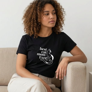 T-shirt En Tri-matière Meilleure Maman de Chat Ever – T‑Shirt Minimaliste