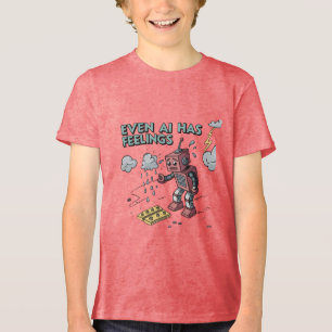 T-shirt En Tri-matière Même AI A Des Sentiments - Drôle Sad Robot Retro T