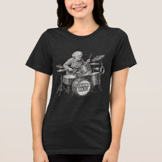 T-shirt En Tri-matière Mémé déchire | Mémé batteuse drôle Rock vintage
