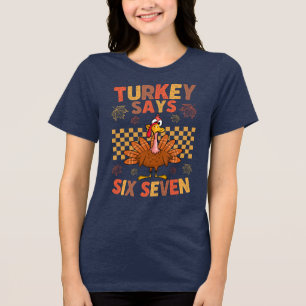 T-shirt En Tri-matière Mème drôle de Thanksgiving « Dinde dit Six Sept »