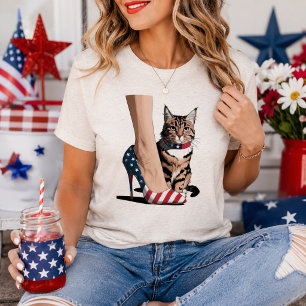 T-shirt En Tri-matière Mère de chat patriotique