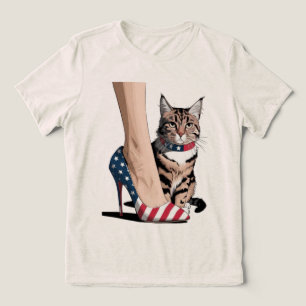 T-shirt En Tri-matière Mère de chat patriotique