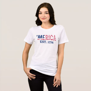 T-shirt En Tri-matière 'merica Fondée en 1776 Patriotique Américain