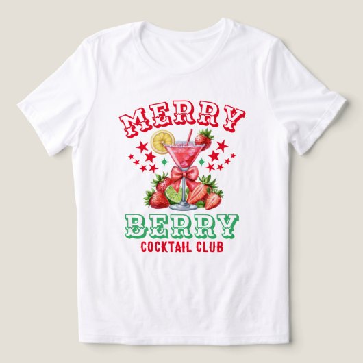 T-shirt En Tri-matière Merry Berry Christmas Strawberry Cocktail Club (Design Recto)
