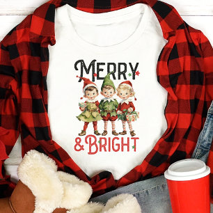 T-shirt En Tri-matière Merry & Bright Elfe de Noël Vintage