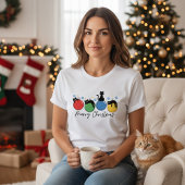 T-shirt En Tri-matière Merry Christmas Cute Christmas Cats Baubles