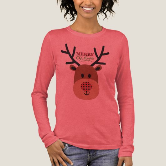 T-shirt En Tri-matière Merry Christmas Reindeer (Recto)