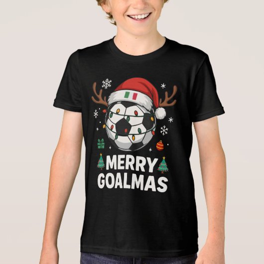 T-shirt En Tri-matière Merry Goalmas Italy - Funny Soccer Christmas (Recto)