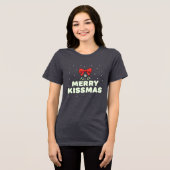 T-shirt En Tri-matière Merry Kissmas Cute Mistletoe Christmas Design (Recto plein)