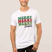 T-shirt En Tri-matière Merry Merry Merry Saison - Retro Holiday Art (Recto)
