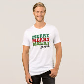 T-shirt En Tri-matière Merry Merry Merry Saison - Retro Holiday Art (Recto plein)