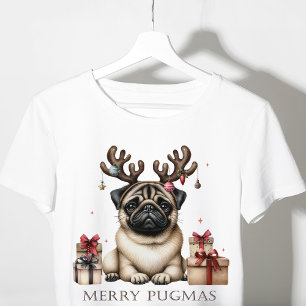 T-shirt En Tri-matière Merry Pugmas Fête de Noël Pug Festive