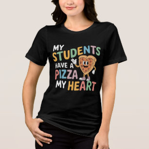 T-shirt En Tri-matière Mes étudiants ont une pizza Mon coeur design