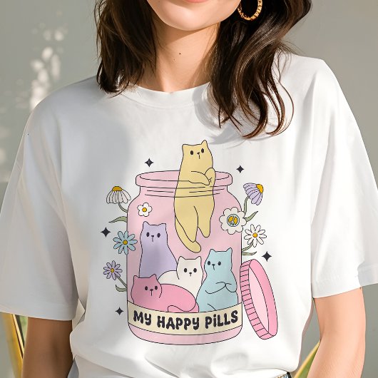 T-shirt En Tri-matière Mes jolies pilules mignonnes chats