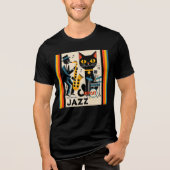 T-shirt En Tri-matière Mi siècle Jazz Age HepCat Chat Noir (Recto)