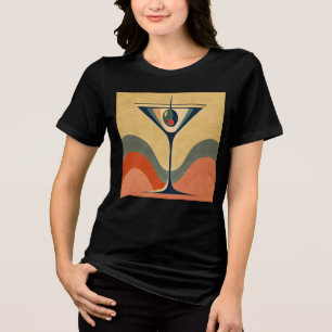 T-shirt En Tri-matière Mi-siècle Moderne "vague de martini à l'olive pime