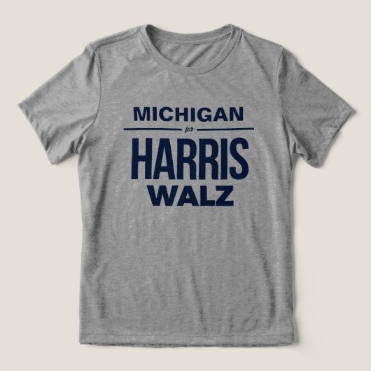 T-shirt En Tri-matière Michigan pour Harris Walz (Design Recto)