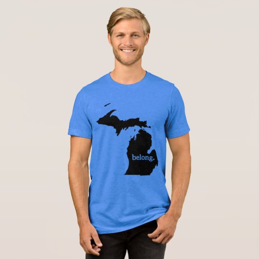 T-shirt En Tri-matière Michigan State Map Belong (Recto plein)
