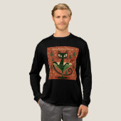 T-shirt En Tri-matière Mid Century Black Cat Merry Martini Christmas (Recto complet)