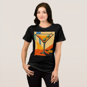 T-shirt En Tri-matière Mid Century Modern Sunrise Bauhaus Martini (Recto plein)