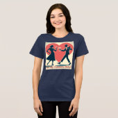 T-shirt En Tri-matière Mid Century Valentine Hip Martini Dancing Couple (Recto plein)