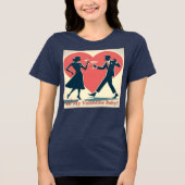 T-shirt En Tri-matière Mid Century Valentine moderne Hip Dancing Couple (Recto)