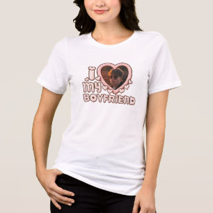 T-shirt En Tri-matière Mignon Je T'aime Mon Petit Ami Personnalisé