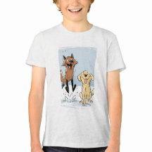 Mignon Ren de Dessin Animé sautant dans la Neige E