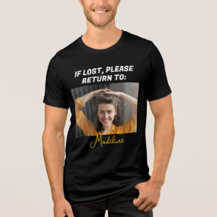 T-shirt En Tri-matière Mignonne Drôle Si Perdu S'Il Vous Plaît Retourner