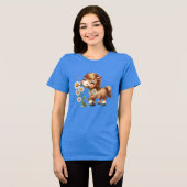 T-shirt En Tri-matière Mignonne Pony Mange Manger Des Marguerites (Recto plein)