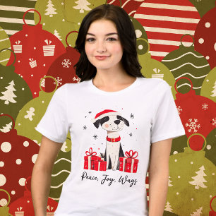 T-shirt En Tri-matière Mignons voeux de Noël Amoureux de les chiens