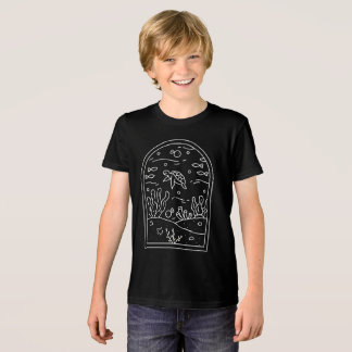 T-shirt En Tri-matière Minimalist Coral Reef Aquarium – Black & White Lin