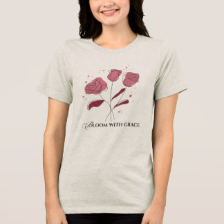 T-shirt En Tri-matière Minimalist Rose Line Art Floral Aesthetic Flowers