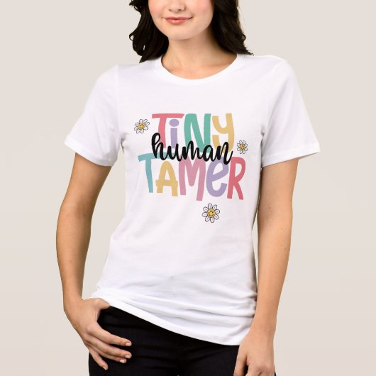 T-shirt En Tri-matière Minuscule Tamer humain mignon Texte manuscrit colo (Recto)