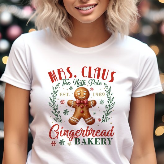 T-shirt En Tri-matière Mme Claus Boulangerie à pain d'épices Noël