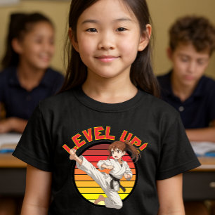T-shirt En Tri-matière Modèle de fille de karaté d'anime sur coucher de s