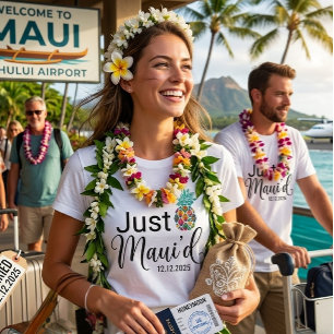 T-shirt En Tri-matière Modern Just Maui'd Couple de lune de miel à Hawa