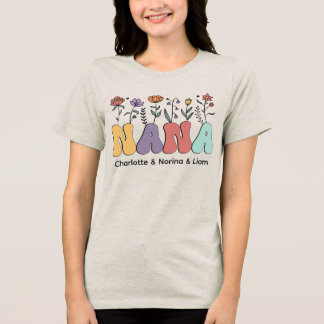T-shirt En Tri-matière Modern & Trendy Nana Floral Personalized Names