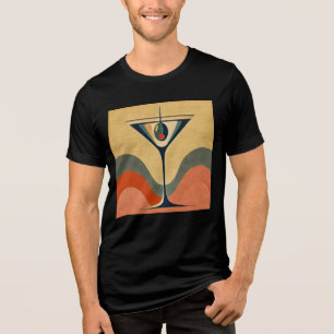 T-shirt En Tri-matière Moderne du milieu du siècle "vague de martini aux 